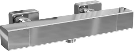 Mitigeur de douche thermostatique avec arrêt de sécurité à 38 °C, raccord de 15 cm, mitigeur pour douche, système de douche en laiton