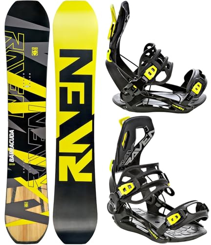 Raven Snowboard Set: Snowboard Barracuda Carbon Lime + Bindung Fastec FT360