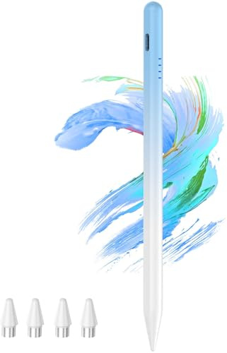 Tablet Pen for Samsung Galaxy A9/A9+ with 4 POM Tips, Kenkor Stylus Pen for Switch 2/Android, Magnetic Tablet Stylus Compatible with Samsung Ultra S24/S23/iPhone/Xiaomi/HONOR/Amazon Fire Gradient Blue