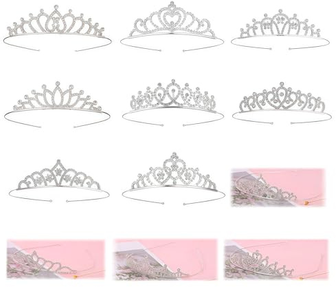 Xanthelle Krone, 12 Stück Tiara Diadem Für Mädchen Als Prinzessin Krone Geburtstag Tiara Silber