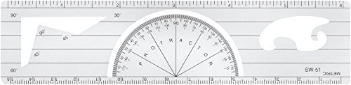 Westcott LetterCraft Winkelmesser, Lineal, 15cm, SW-51