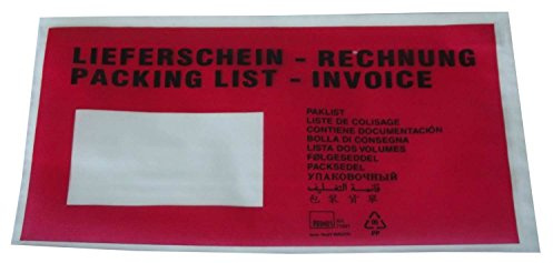 Lieferschein Rechnung Versandtasche 250 Stück DIN Lang