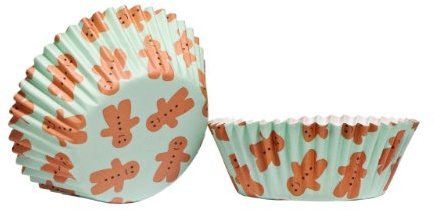 Premier Housewares Gingerbread 60 Pieces Medium Cupcake Cases/Made From Robust Greaseproof Paper/Pastel Green Case/Decorative Muffin Cases 8 x 8 x 3
