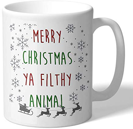 MugBros Home Alone Inspired Merry Christmas Ya Filthy Animal Funny Christmas Mug Novelty Coffee Mug