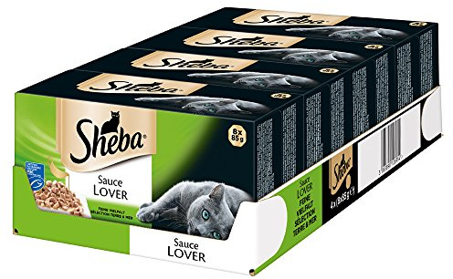 Sheba Sauce Lover (MSC) Katzenfutter, 32 Schalen (4 x 8 x 85 g)