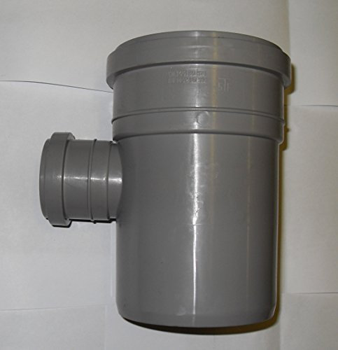 Soil Pipe 110 mm Branch with 90 Degree 50 mm Inlet - Push-Fit Sewerage - Grey