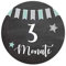in due 12 Baby Meilenstein Aufkleber/Sticker ‚Tafel & Wimpelgirlande‘ 6cm – Geschenkidee zur Schwangerschaft, Geburt oder Babyparty Milestone für Mädchen und Jungen
