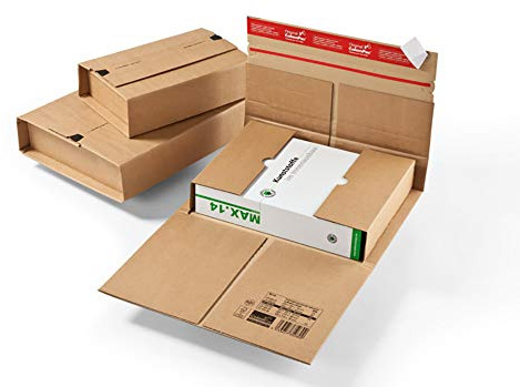 ColomPac Buch Wraps in Braun Verstärkten Karton mit Peel und Seal Verschluss 230 x 165 x 70mm - Packung mit 20