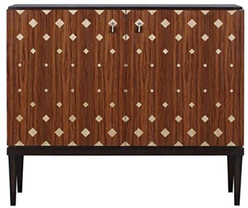 Casa Padrino Luxus Wohnzimmerschrank mit 2 Türen Braun/Dunkelbraun/Schwarz 125 x 42 x H. 107 cm - Luxus Wohnzimmermöbel