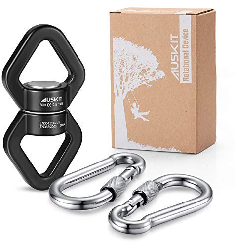 AusKit, Black Swing Swivel, 30 KN Safest Rotational Device Hanging Accessory