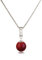 Schöner-SD Silberkette mit Anhänger Perle 10mm und Zirkonia 925 Silber rhodiniert Koralle-rot