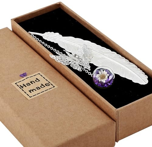 Toirxarn Metallisches Feder-Lesezeichen – Originelles & Persönliches Geschenk für Frauen & Mamas – Ideal zum Muttertag, Lehrer-Dank oder für Leseratten