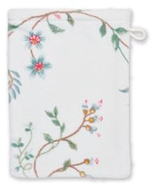Pip Studio Les Fleurs Waschhandschuh White 16x22cm (1 Stück)