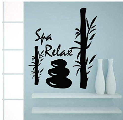 Wandtattoos Spa Relax Bambus Aufkleber Vinyl Aufkleber Beauty Salon Badezimmer 22X56Cm