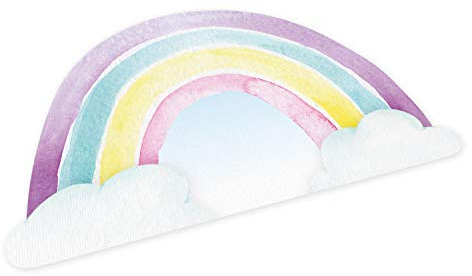 stabiles Vinyl Tischset Regenbogen Kinder Platzset Platzdeckchen - BPA frei - abwaschbar reißfest farbecht - - Kita Kindergarten Aquarell