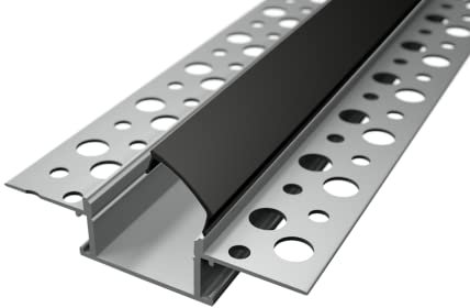 ALU Profil/Einbau Leiste Trockenbau 20 EINPUTZ für Led Streifen + Abdeckung (2m + schwarze Abdeckung)