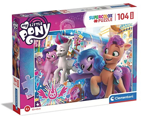 Clementoni 23764 Supercolor My Little Pony 104 Teile Maxi-Puzzle Für Kinder Ab 4 Jahren, Made In Italy, Mehrfarbig, Medium
