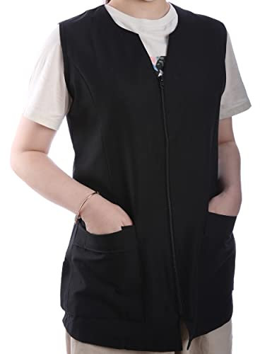 ETREXONLINE Schwarz Kasack ärmellose Damen, Damen Arbeitsuniform - Schwarz S