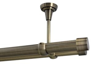 Sento 25/19mm Gardinenstange Vorhangstange Metall Deckenmontage Messing Antik 360 cm Albana