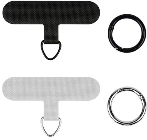 flintronic 2PCS Parches para Teléfono Móvil, Almohadillas de Cordón para Teléfono Móvil, Parche Transparente, con Anillo de Metal, Compatibles con La Mayoría de Phones, 10 * 7 * 0.9CM