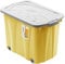 PAFEN Piraten Spielzeugkiste 62l mit Rollen - Schatzkiste 58 x 42 x 37,5cm - Spielzeugbehälter mit Deckel Aufbewahrungsbox für Kinder Ordnungsbox, Gelb