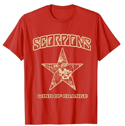Offizielle Scorpions T-Shirt - Musik Merchandise für Erwachsene Scorpions-Fans - Rot, Kurzarm, Unisex, S, Klassische Passform