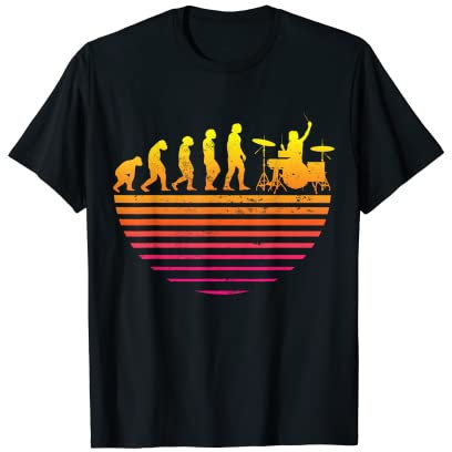 Evolution Drummer Schlagzeuger Retro Schlagzeug T-Shirt