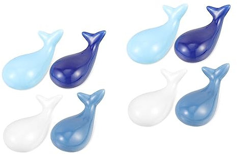 Zerodeko 8pcs Ceramic Whale Chopstick Holder Rest Spoon Fork Rack Table Decorations for Kitchen Dining Multifunctional Chopsticks Rest Holder for