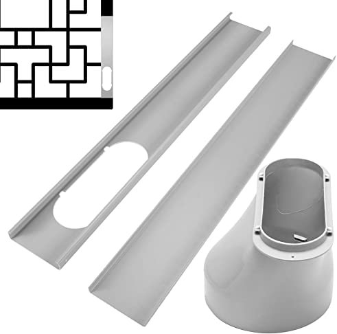 Kit de ventana de ventilación para secadora, kit de placas de sellado de aire acondicionado portátil, puerto de ventilación de ventana de CA de sellado ajustable para manguera de escape para conductos