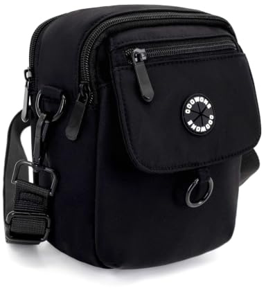 COOWONE Dog Treat Pouch Waterproof Dog Walking Bag with Poop Bag Holder, Multiple Pockets Messenger Bag, Adjustable Shoulder Belt Bilayer Crossbody Bag for Puppy Training Hiking