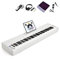 Maxmass 88 Key Electronic Keyboard, Full Size Weighted Digital Piano with Music Stand, Headphone, Foot Pedal, Piano Cover, MIDI & Audio Function, Musical Instrument Piano for Kids Adults (White)