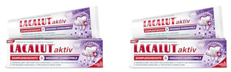 Lacalut aktiv Zahnfleischschutz & gesunder Zahnschmelz, zum Schutz vor Parodontitis und Zahnfleisch­entzündungen, sorgt für gesunde, starke und natürlich weiße Zähn (Packung mit 2)