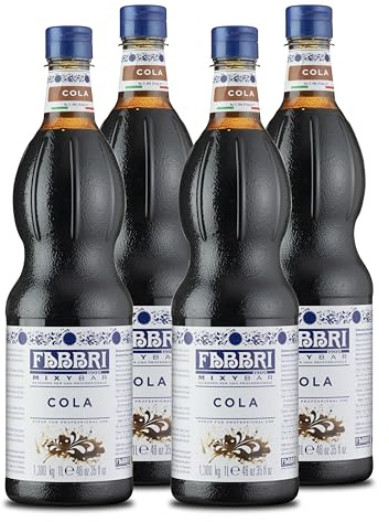 Food-United COLA SIRUP 12x1L FLASCHE | FABBRI 1905 Mixybar | sciroppo di cola | Getränkesirup | leichte Note von Vanille Zimt Kolanuss | für klare Spirituosen Rum & Cuba Libre Cocktails Slush-Eis (12)