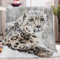 Decke 200x200 Tier Schneeleopard 3D Kuscheldecke Flauschig Decke Fleecedecke Weich und Warme, Wohndecke Flanell als Sofadecke Couchdecke Tagesdecke