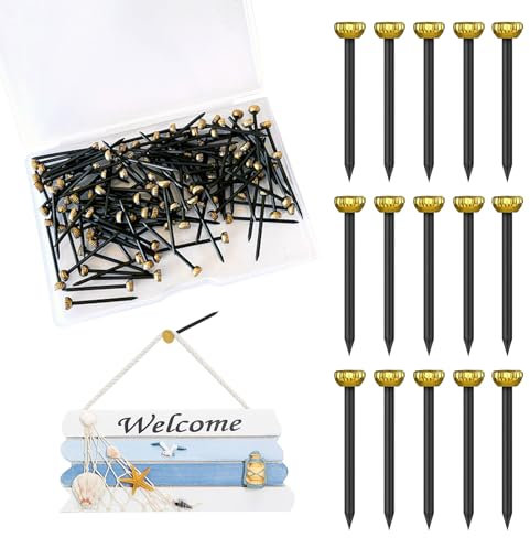 Halit 70pcs Picture Hanging Tool Set, High Quality Iron Brass Picture Hanging Nails, Durable Picture Hanging Hooks, Heavy Duty Picture Frame Hooks, Wall Pins for Hanging Photo Frame