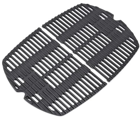 MGiessca Lot de 2 grilles de cuisson 7645 pour barbecue à gaz Weber Q200 Q220 Q260 Q2000 Q2200 Q2400 - 27,3 x 38,9 cm - En fonte - Accessoires pour Weber 7645 7583 65811 69935