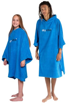 Dryrobe Towelling Robe - Hooded Poncho Towel Changing Robe - Organic Cotton (400 gsm) Short Sleeve - Get Changed for Swimming, Surfing, Beach, Camping
