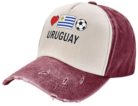 KWQDOZF Uruguay Football Soccer Erwachsene gewaschen Cowboyhut Baseballmütze Outdoor Reisehut Jeanshut