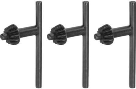 sourcing map Chuck Key 6mm Key 12 Teeth for 1.5-13mm Drill Chuck Black 3pcs