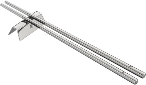 WMF Nuova Chopstick - Set de Palillos de 6 Piezas con Soporte para Cubiertos para 2 Personas Acero Inoxidable Cromargan Pulido, Apto para Lavavajillas