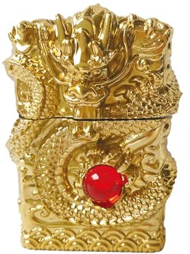 Kühle Feuerzeuge Winddichtes Drachen Antikes Feuerzeug Wiederverwendbare Kerosin Rad Feuerzeug für Sammlung Dekoratives Geschenk (Gold)