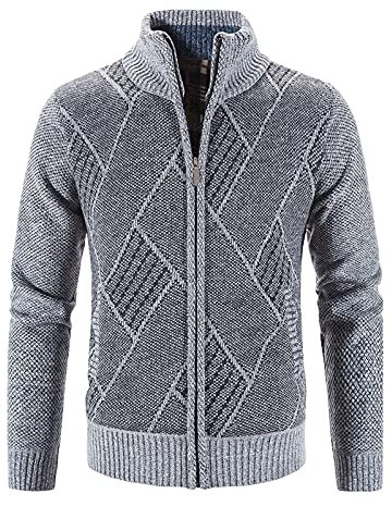Men 's Winter Sweater Jacke Longarm Plus aus samt Rucksack Thick Block Checkout Pulli Xingxing Xingxing Herren Mit Aufdruck (Grey, L)
