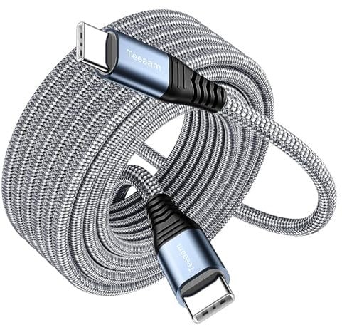 Teeaam USB C to USB C Cable 9M, Long USB C Charger Cable Nylon 60W Type C Fast Charging Cable for iPhone 15/Pro/15 Pro Max,MacBook Pro Air,iPad Pro/Air,Samsung Galaxy S24 S23 S22 S21,Switch,