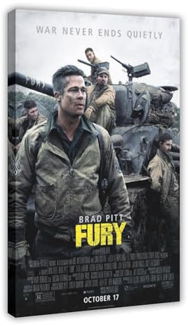 HACERR Filmposter Fury auf Leinwand, Schlafzimmer, Dekoration, Landschaft, Büro, Raumdekoration, Geschenk, 20 x 30 cm