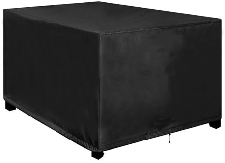Abdeckung Gartentisch 130x130x80cm/LxWxH Winterfest Gartenmöbel Schutz für Terasse Rechteckig Gartentischabdeckung für Gartenmöbel Sets, 600D Oxford Gewebe Terrasse Schutzhülle