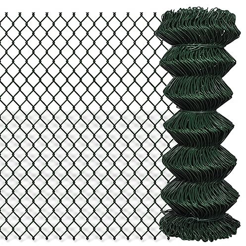 XGWKCNV Furniture select-Chain Link Fence Steel 1x15 m Green