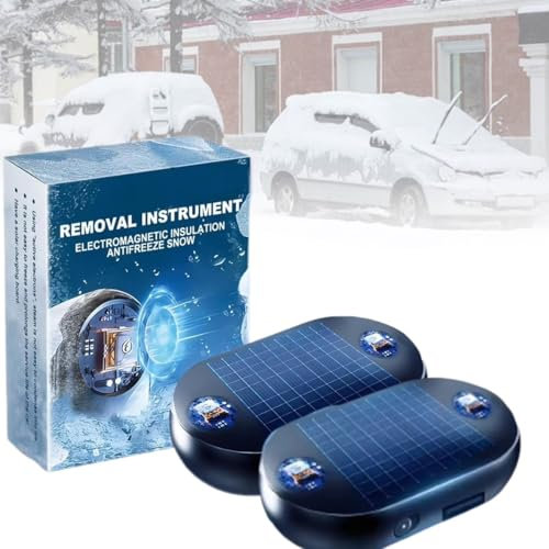 Lot de 2 appareils de déneigement électromagnétiques – Entraînement solaire amélioré, dispositif de déneigement électromagnétique antigel pour voiture, instrument de déneigement antigel, chauffage