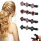 Cexovo Strass Haarspange 4 Stück Doppelschicht Haarspange Geflochtene Haarspangen Haarspangen mit funkelnden Kristallsteinen Geflochtene Strass-Haarspangen für Damen und Mädchen