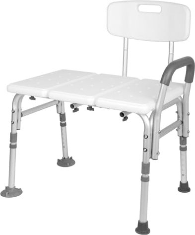 Höhenverstellbarer Dusch-Transferstuhl mit Rückenlehne - Badewannenbank für Senioren, bis 180 kg belastbar