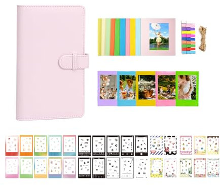 Aisnyho Instant Film Accessories Kit for Instax Mini LiPlay 12 11 9 8+ 8 evo 99 SE 40 90 70 50S 26 25 7S Camera,Include Album/Film Stickers/Mini Frames/Hanging Frame (Blossom Pink)